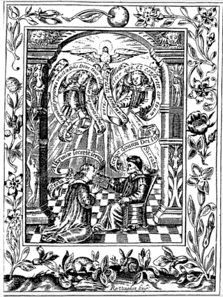 God granting the knowledge of alchemy to the alchemist.